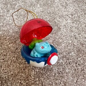 Vintage 2005 Nintendo Pokemon Bulbasaur Poke Ball Christmas‎ Ornament BFI